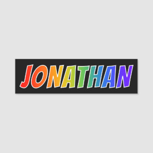 Etiqueta Para Nombres Nombre "JONATÁN": Colorante del arco iris de la