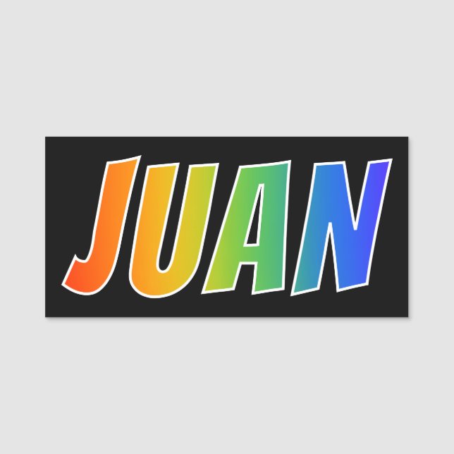 Etiqueta Para Nombres Nombre "JUAN": Colorante del arco iris de la (Anverso)