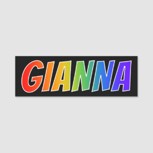 Etiqueta Para Nombres Nombre "JUANA": Colorante del arco iris de la
