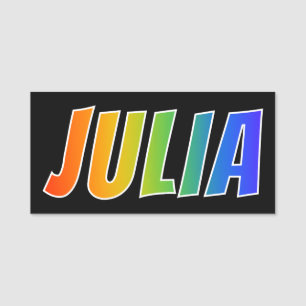 Etiqueta Para Nombres Nombre "JULIA": Colorante del arco iris de la
