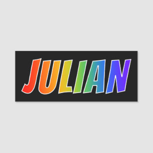 Etiqueta Para Nombres Nombre "JULIANO": Colorante del arco iris de la