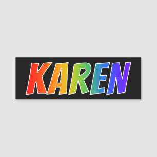 Etiqueta Para Nombres Nombre "KAREN": Colorante del arco iris de la