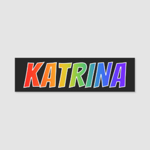 Etiqueta Para Nombres Nombre "KATRINA": Colorante del arco iris de la