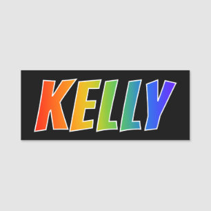 Etiqueta Para Nombres Nombre "KELLY": Colorante del arco iris de la