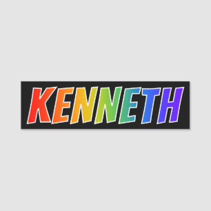 Etiqueta Para Nombres Nombre "KENNETH": Colorante del arco iris de la