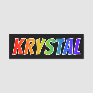 Etiqueta Para Nombres Nombre "KRYSTAL": Colorante del arco iris de la