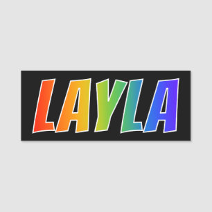 Etiqueta Para Nombres Nombre "LAYLA": Colorante del arco iris de la