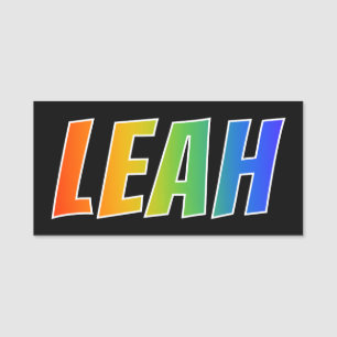 Etiqueta Para Nombres Nombre "LEAH": Colorante del arco iris de la