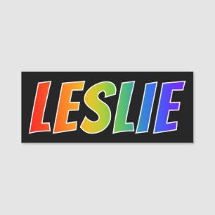 Etiqueta Para Nombres Nombre "LESLIE": Colorante del arco iris de la
