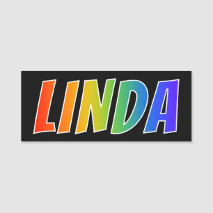 Etiqueta Para Nombres Nombre "LINDA": Colorante del arco iris de la