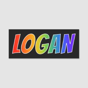 Etiqueta Para Nombres Nombre "LOGAN": Colorante del arco iris de la