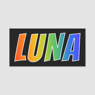 Etiqueta Para Nombres Nombre "LUNA": Colorante del arco iris de la