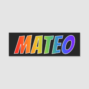 Etiqueta Para Nombres Nombre "MATEO": Colorante del arco iris de la