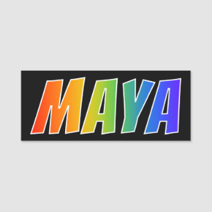 Etiqueta Para Nombres Nombre "MAYA": Colorante del arco iris de la