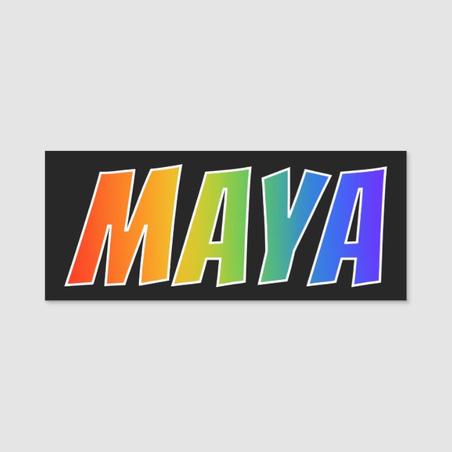 Etiqueta Para Nombres Nombre "MAYA": Colorante del arco iris de la (Anverso)