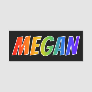 Etiqueta Para Nombres Nombre "MEGAN": Colorante del arco iris de la