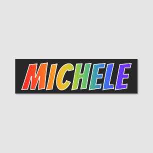 Etiqueta Para Nombres Nombre "MICAELA": Colorante del arco iris de la