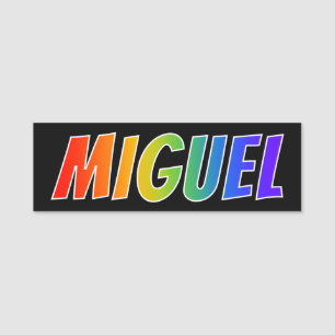 Etiqueta Para Nombres Nombre "MIGUEL": Colorante del arco iris de la