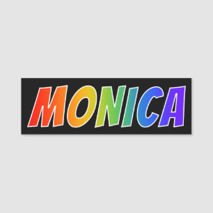 Etiqueta Para Nombres Nombre "MÓNICA": Colorante del arco iris de la