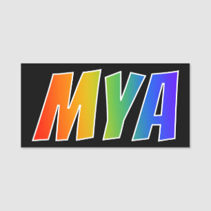 Etiqueta Para Nombres Nombre "MYA": Colorante del arco iris de la