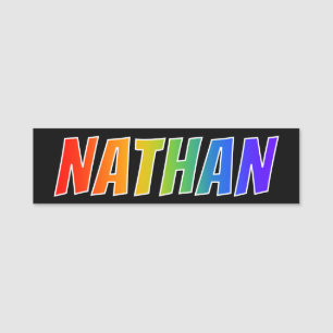 Etiqueta Para Nombres Nombre "NATHAN": Colorante del arco iris de la