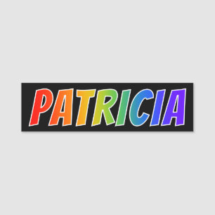 Etiqueta Para Nombres Nombre "PATRICIA": Colorante del arco iris de la