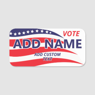Etiqueta Para Nombres Nombre personalizado de candidato de campaña polít