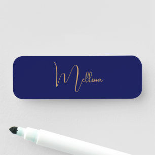 Etiqueta Para Nombres Nombre personalizado minimalista azul