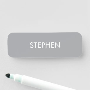 Etiqueta Para Nombres Nombre personalizado minimalista gris 