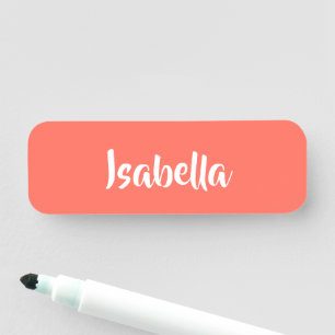 Etiqueta Para Nombres Nombre personalizado vibrante coral vívido minimal