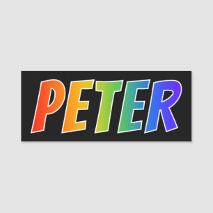Etiqueta Para Nombres Nombre "PETER": Colorante del arco iris de la
