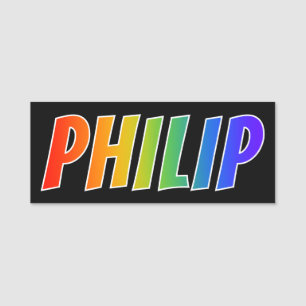 Etiqueta Para Nombres Nombre "PHILIP": Colorante del arco iris de la