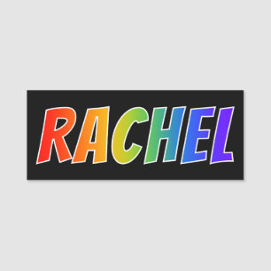 Etiqueta Para Nombres Nombre "RAQUEL": Colorante del arco iris de la