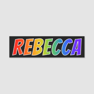 Etiqueta Para Nombres Nombre "REBECCA": Colorante del arco iris de la