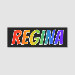 Etiqueta Para Nombres Nombre "REGINA": Colorante del arco iris de la