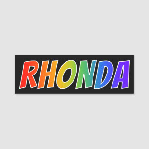 Etiqueta Para Nombres Nombre "RHONDA": Colorante del arco iris de la
