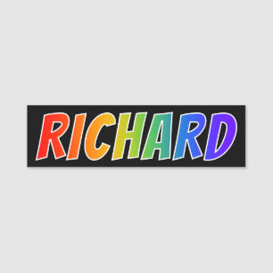 Etiqueta Para Nombres Nombre "RICHARD": Colorante del arco iris de la