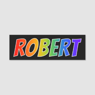 Etiqueta Para Nombres Nombre "ROBERTO": Colorante del arco iris de la