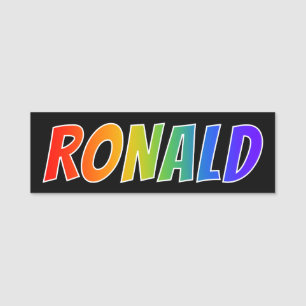 Etiqueta Para Nombres Nombre "RONALD": Divertido color arcoiris