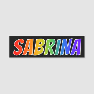 Etiqueta Para Nombres Nombre "SABRINA": Colorante del arco iris de la