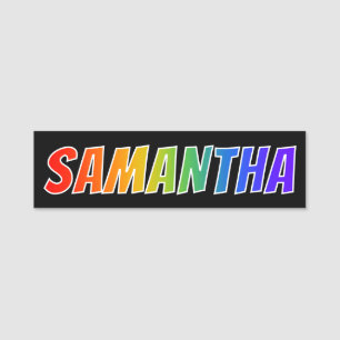 Etiqueta Para Nombres Nombre "SAMANTHA": Colorante del arco iris de la