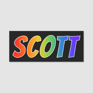 Etiqueta Para Nombres Nombre "SCOTT": Colorante del arco iris de la