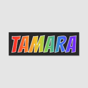 Etiqueta Para Nombres Nombre "TAMARA": Colorante del arco iris de la