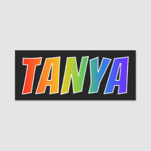 Etiqueta Para Nombres Nombre "TANIA": Colorante del arco iris de la