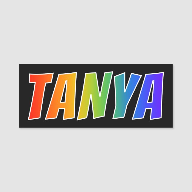 Etiqueta Para Nombres Nombre "TANIA": Colorante del arco iris de la (Anverso)