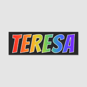 Etiqueta Para Nombres Nombre "TERESA": Colorante del arco iris de la