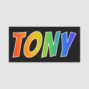 Etiqueta Para Nombres Nombre "TONY": Colorante del arco iris de la