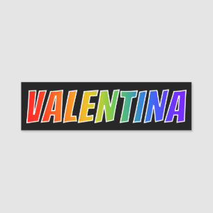 Etiqueta Para Nombres Nombre "VALENTINA": Colorante del arco iris de la