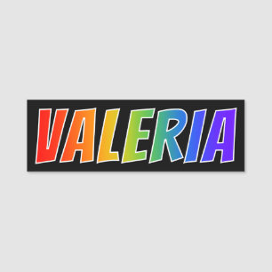Etiqueta Para Nombres Nombre "VALERIA": Colorante del arco iris de la