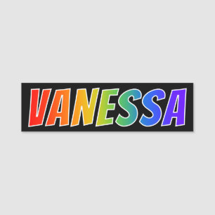 Etiqueta Para Nombres Nombre "VANESA": Colorante del arco iris de la